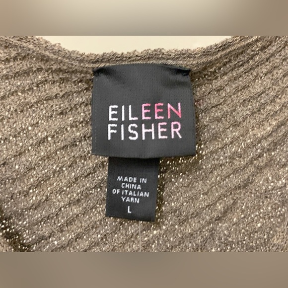 Women’s Large Diagonal Oak 100% Wool Crepe Sleeveless EILEEN FISHER Top - Picture 4 of 16